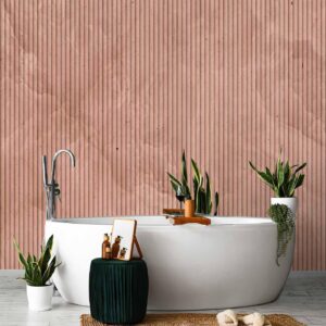 Fotobehang - Pink reed - solid background with textured vertical stripes with pattern