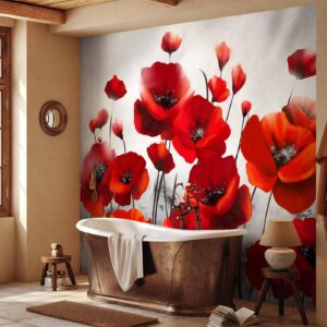 Fotobehang - Poppies in the Moonlight