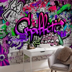 Fotobehang - Purple Graffiti