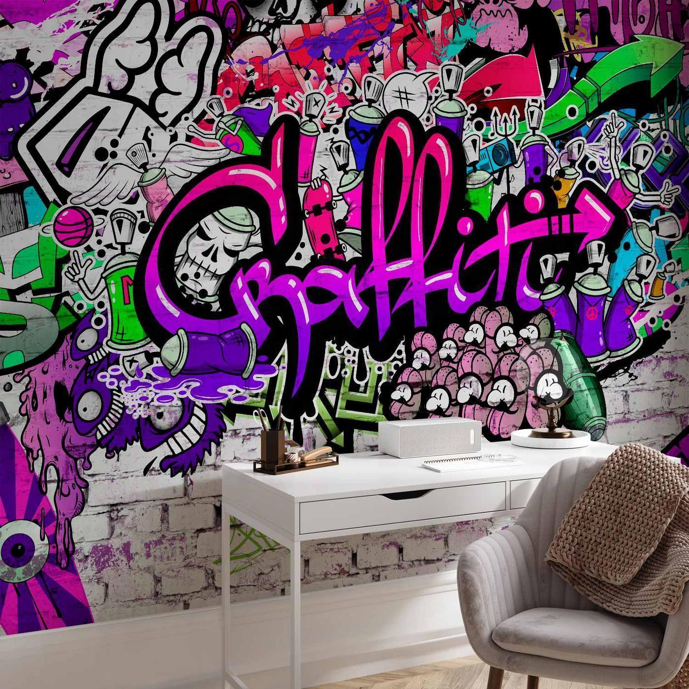 Fotobehang - Purple Graffiti
