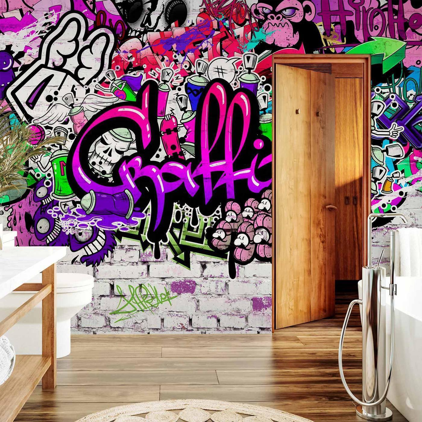 Fotobehang - Purple Graffiti