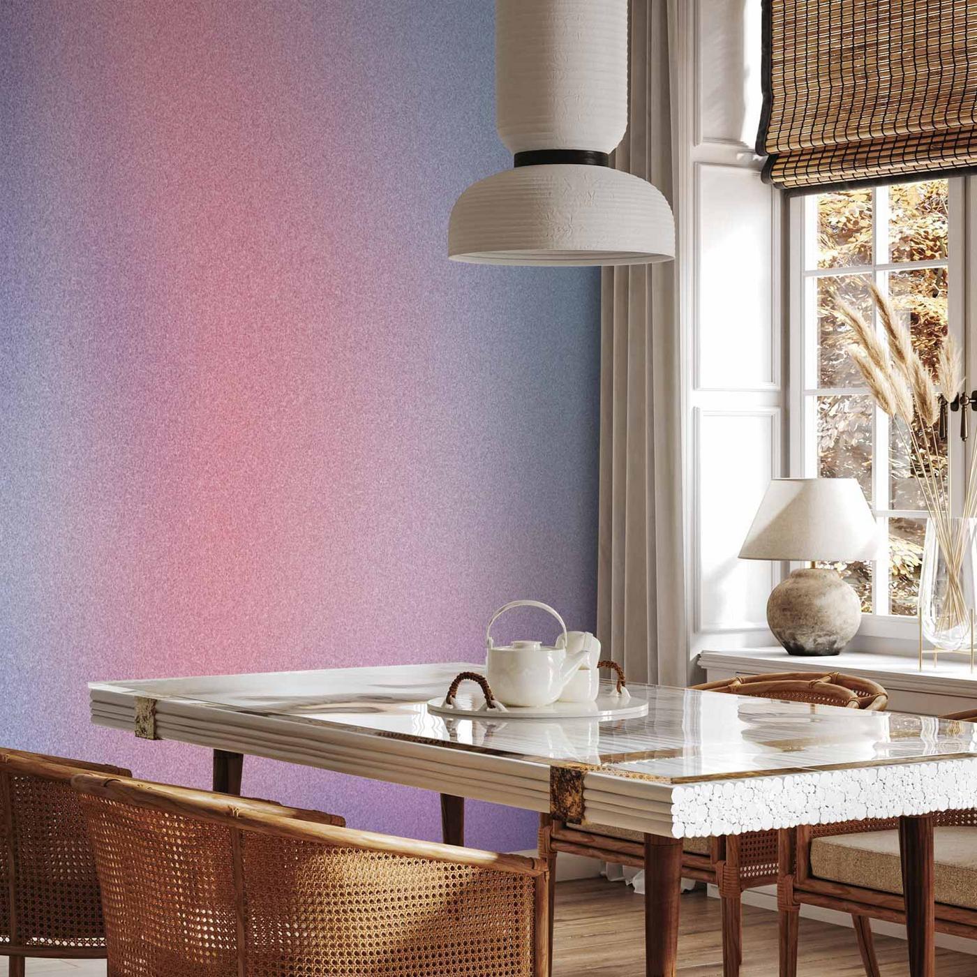 Fotobehang - Rainbow Gradient - Delicate Multicolored Gradient Resembling Mist