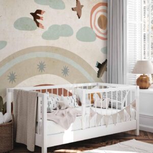 Fotobehang - Rainbow and Birds