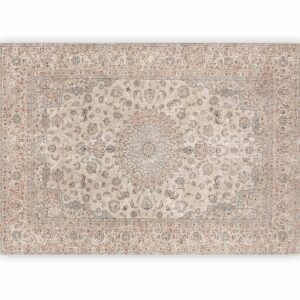 Fotobehang - Sand carpet - worn Persian carpet with rich decorative motifs