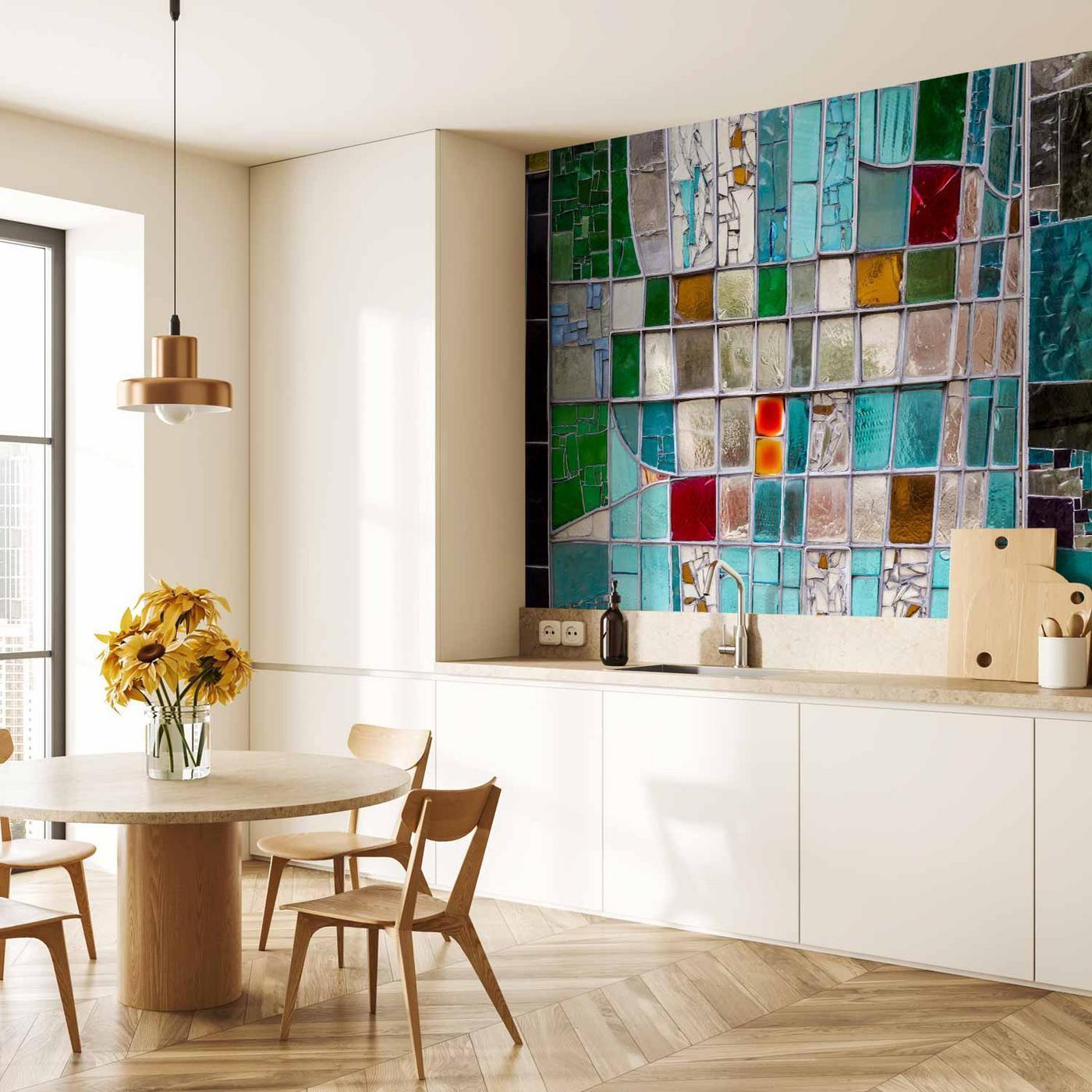 Fotobehang - Sapphire Stained Glass