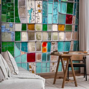 Fotobehang - Sapphire Stained Glass