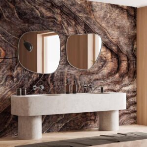 Fotobehang - Signs of the times - an abstract background with the wrinkled bark of an old tree