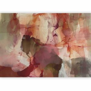 Fotobehang - Spring composition – transparencies and forms in watercolor style