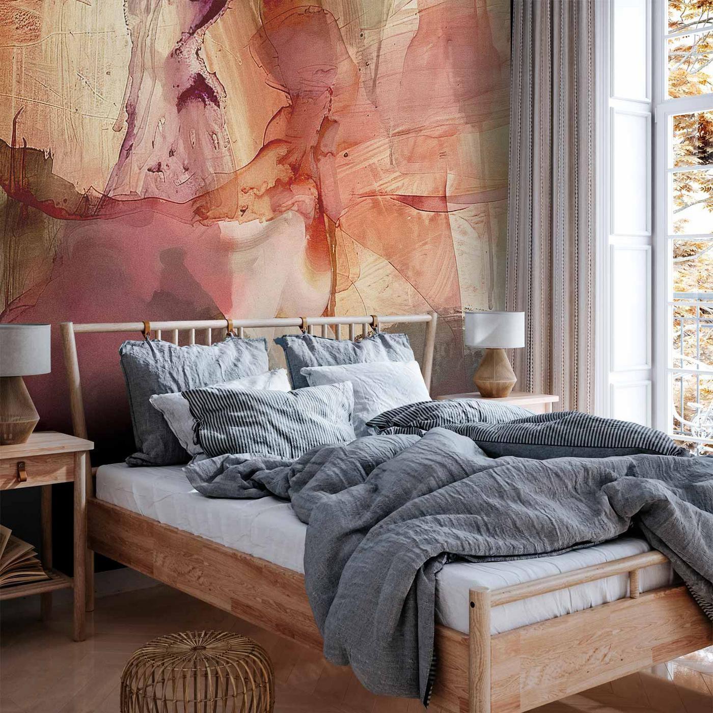 Fotobehang - Spring composition – transparencies and forms in watercolor style