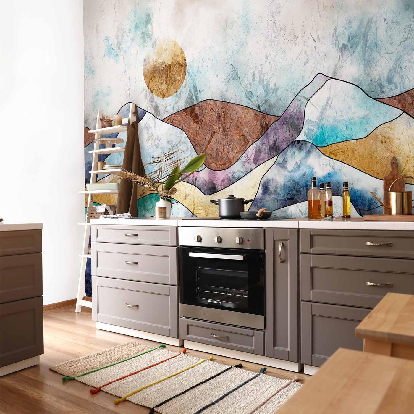 Fotobehang - Stained Glass Landscape