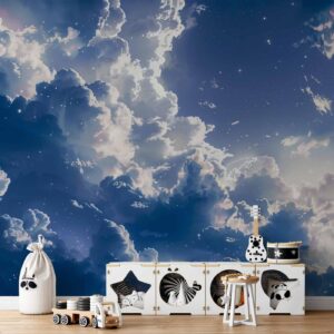 Fotobehang - Starry Clouds and Delicate Light Over a Corner of the Sky