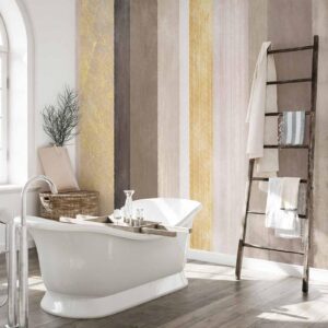 Fotobehang - Striped pattern - abstract background in various stripes with gold pattern