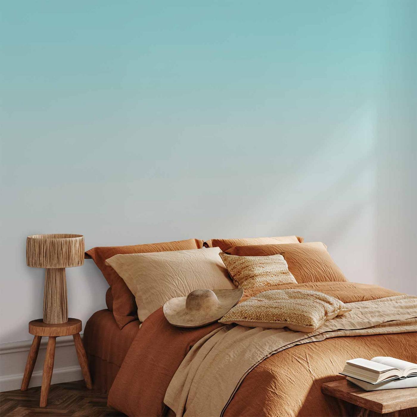 Fotobehang - Summer Morning - Transition of Colors from Light Blue to Pink