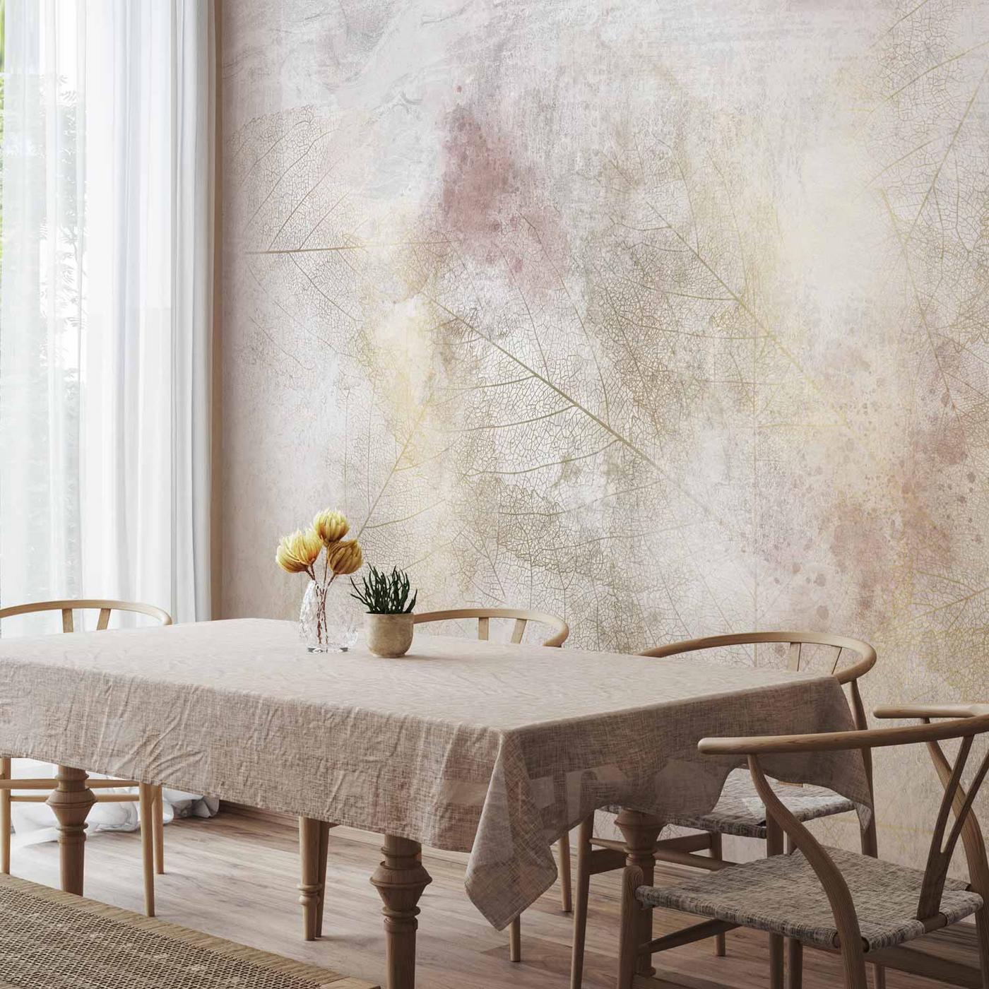 Fotobehang - Summer memory - abstract background with shadow of dried leaves