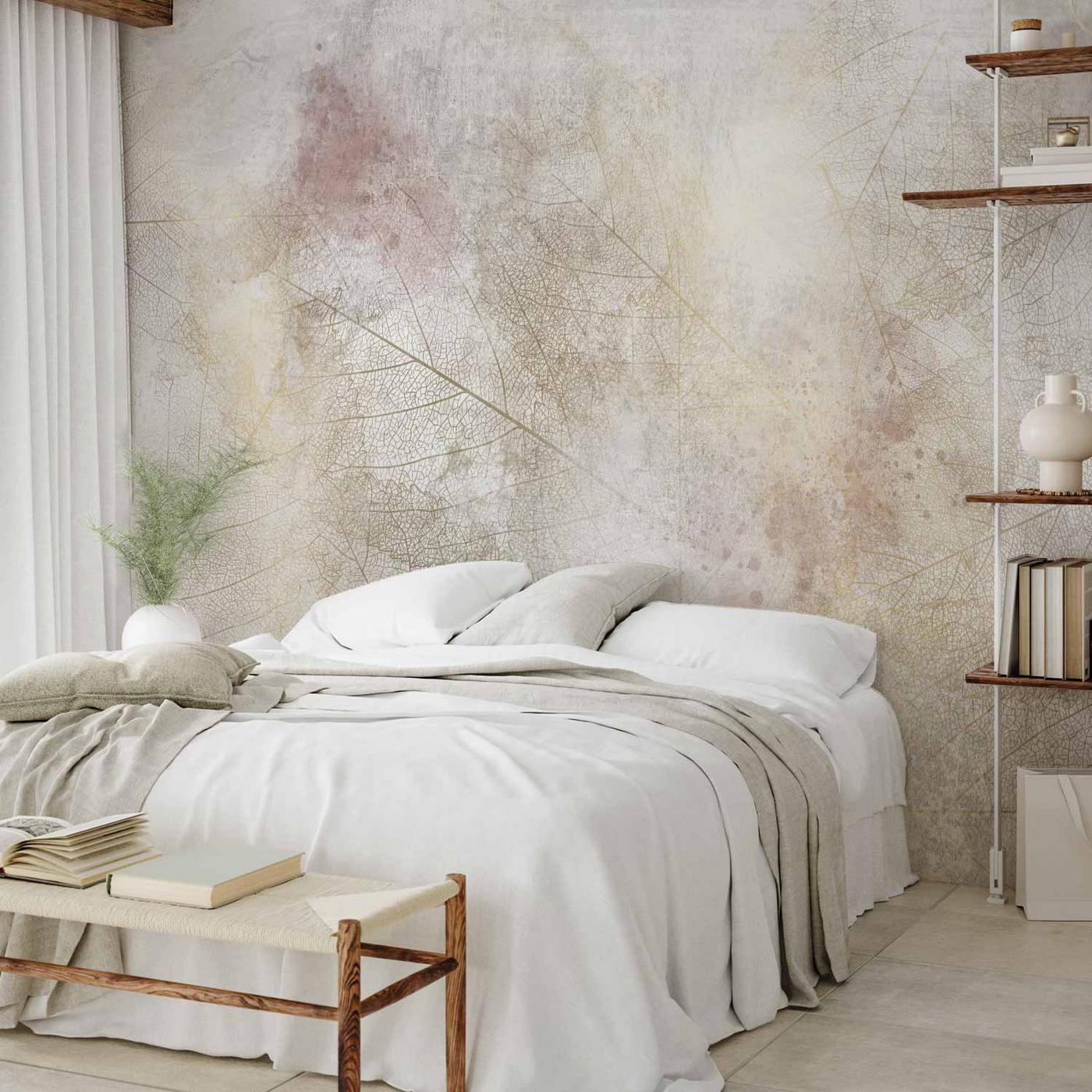 Fotobehang - Summer memory - abstract background with shadow of dried leaves