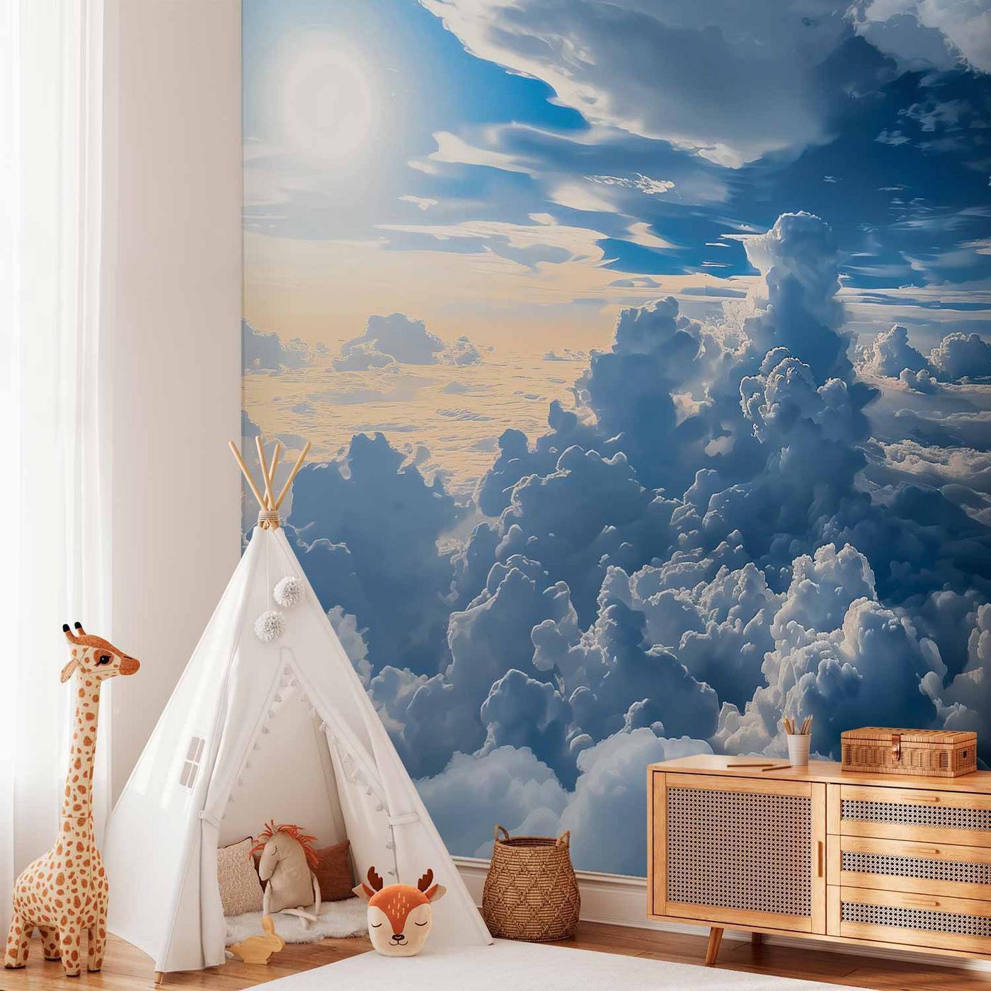 Fotobehang - Symphony of Light: Sun and Clouds Collaborating on a Beautiful Sky