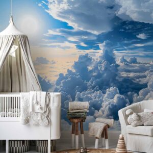 Fotobehang - Symphony of Light: Sun and Clouds Collaborating on a Beautiful Sky