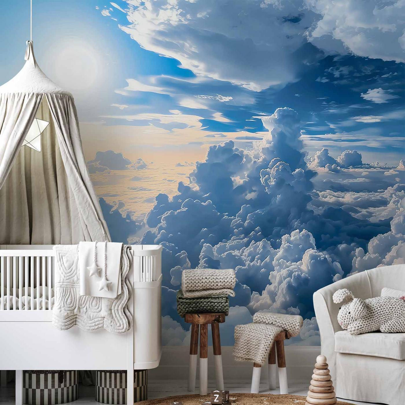 Fotobehang - Symphony of Light: Sun and Clouds Collaborating on a Beautiful Sky