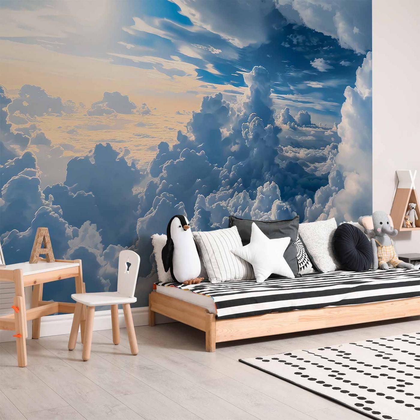 Fotobehang - Symphony of Light: Sun and Clouds Collaborating on a Beautiful Sky