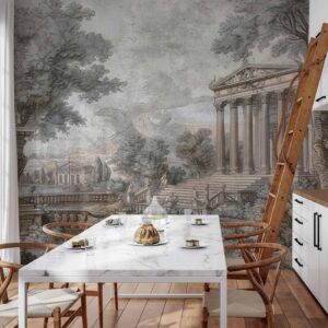 Fotobehang - Temple on a hill - Greek architecture in subdued colours