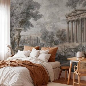 Fotobehang - Temple on a hill - Greek architecture in subdued colours