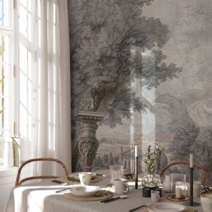 Fotobehang - Temple on a hill - Greek architecture in subdued colours