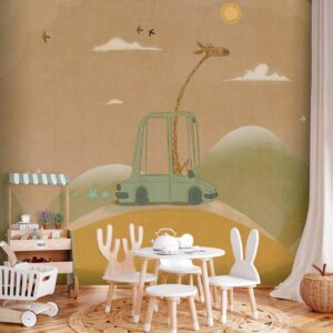 Fotobehang - Traveling Giraffe