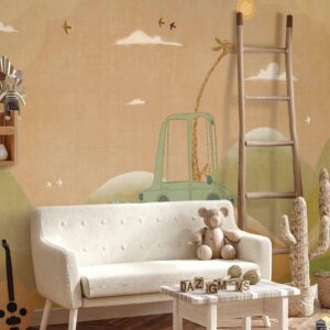 Fotobehang - Traveling Giraffe