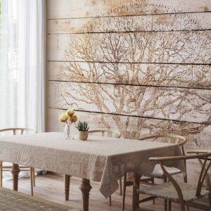 Fotobehang - Tree on Boards