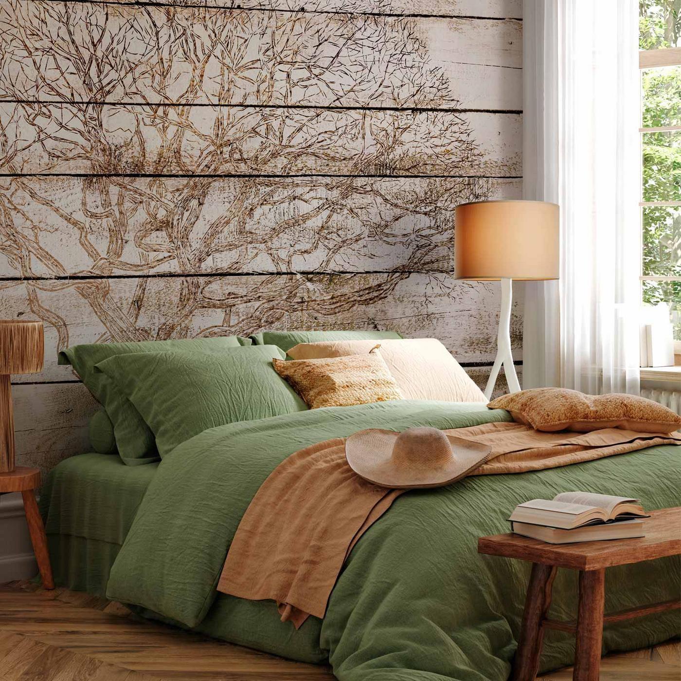 Fotobehang - Tree on Boards