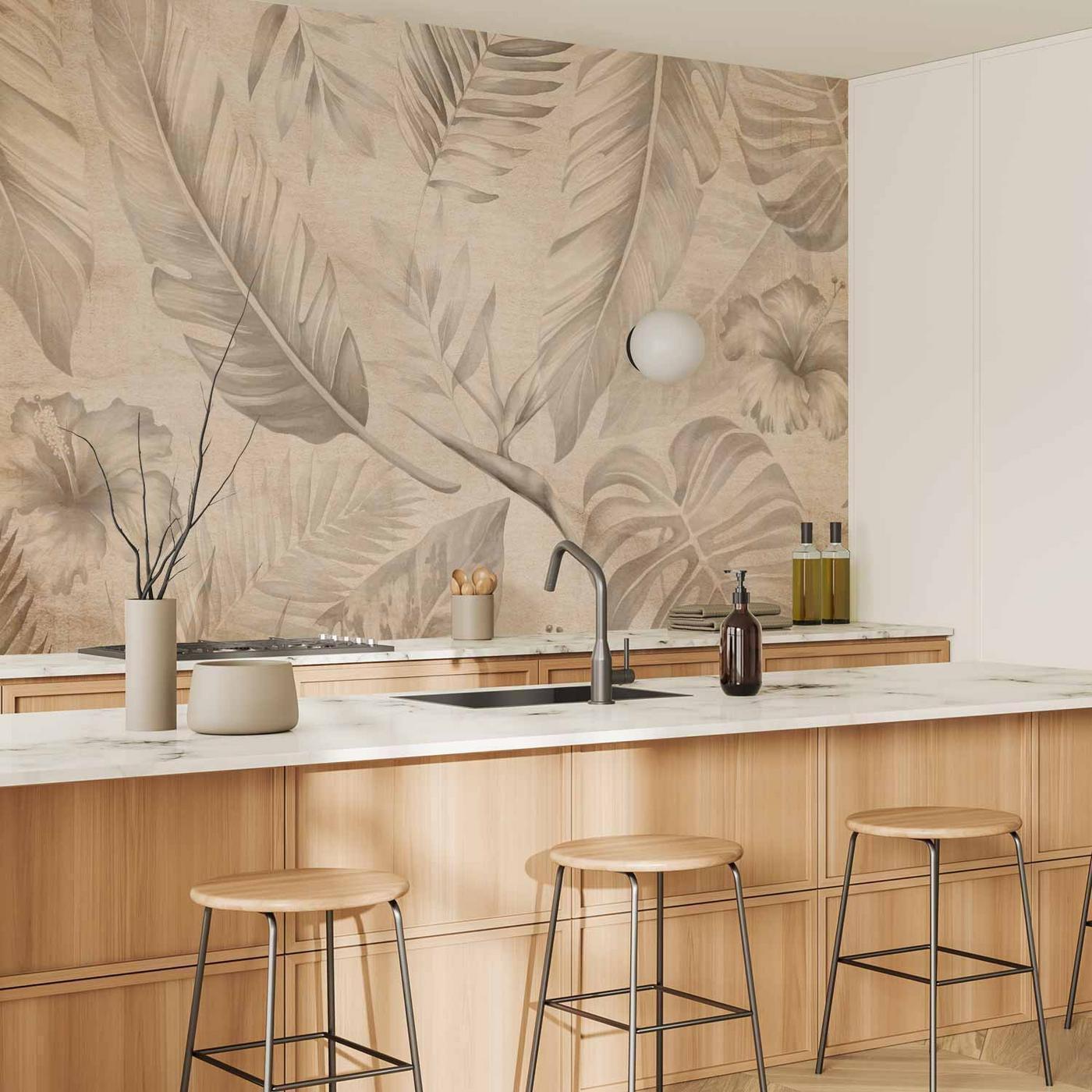 Fotobehang - Tropic in Sepia