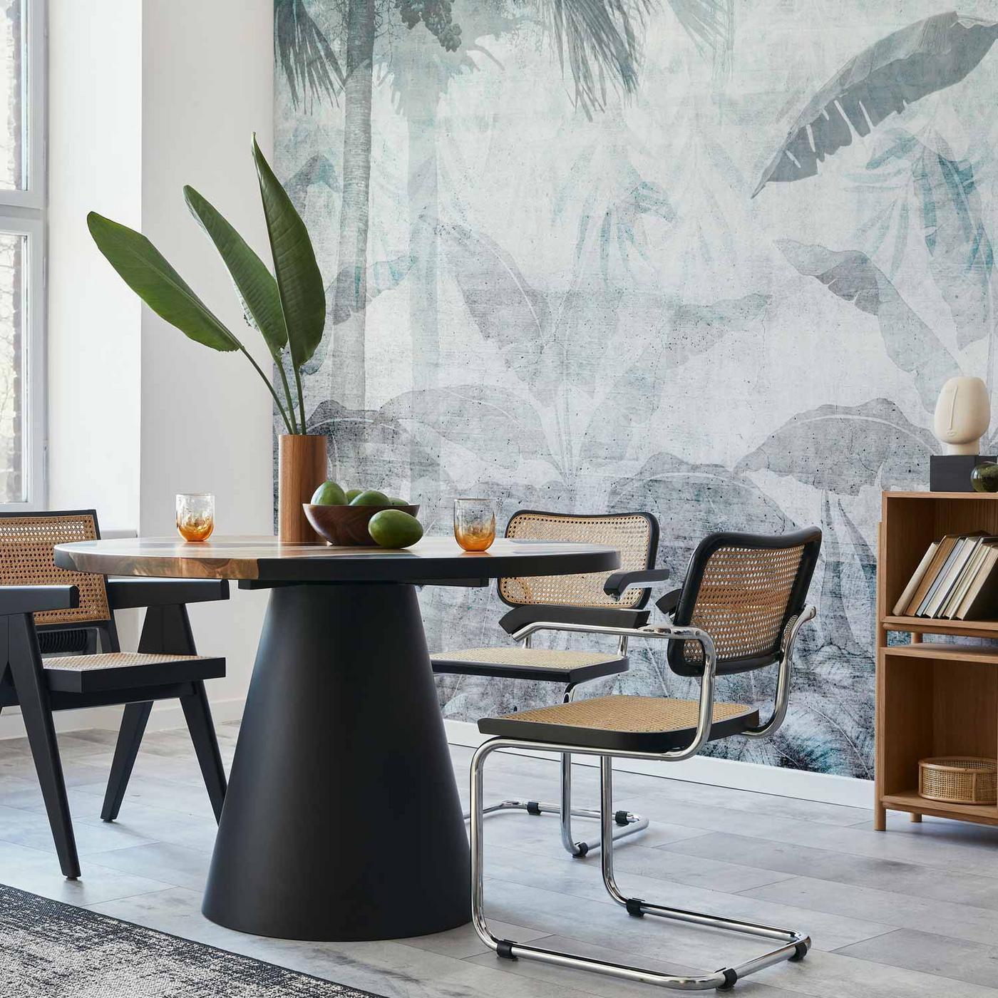 Fotobehang - Vanishing jungle - landscape of exotic nature in blue tones