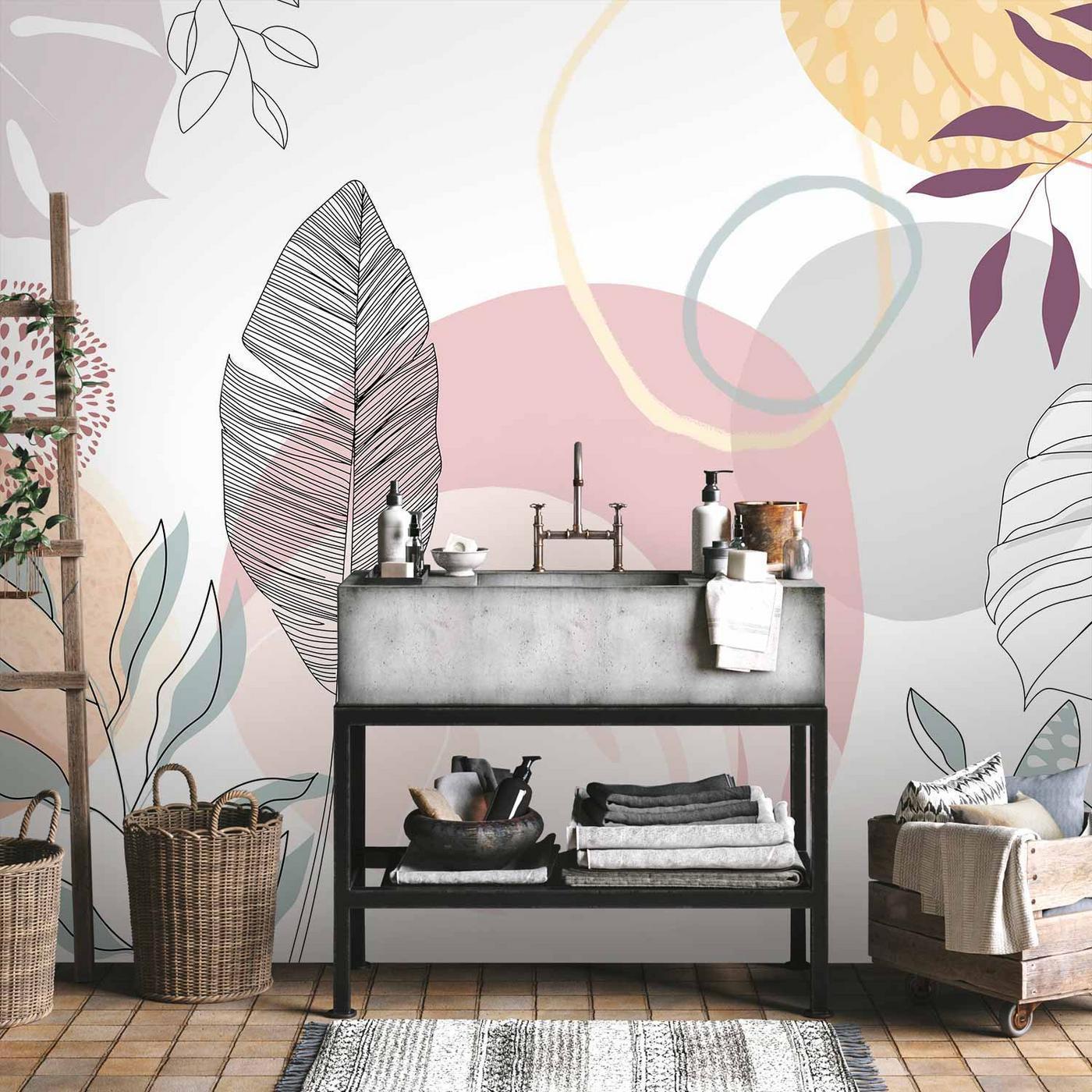 Fotobehang - Vegetable Line Art