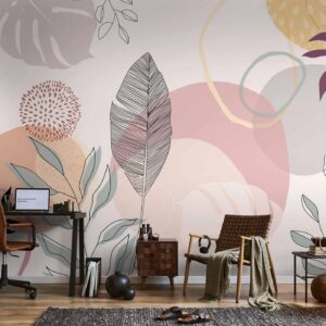 Fotobehang - Vegetable Line Art