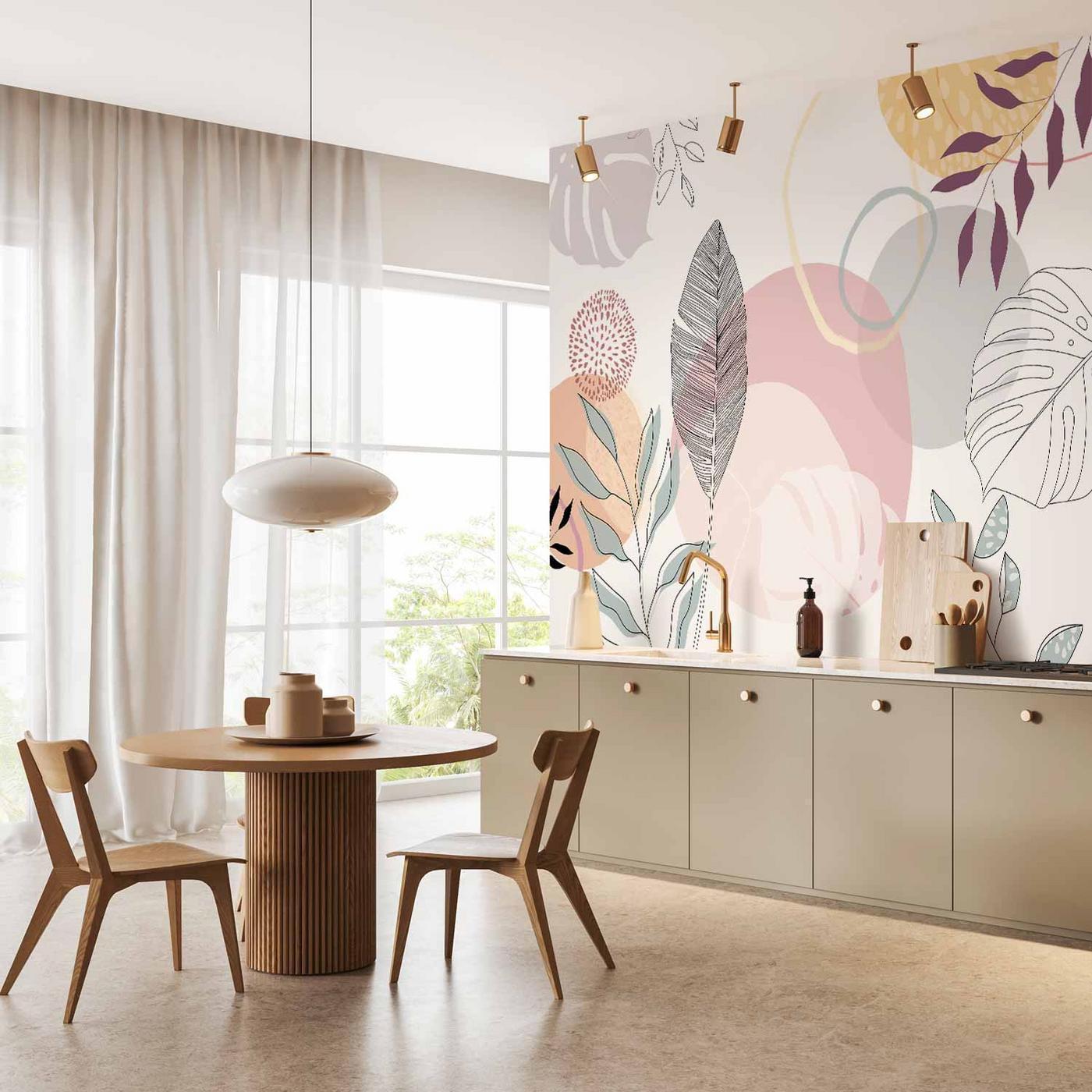 Fotobehang - Vegetable Line Art