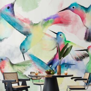 Fotobehang - Watercolor Birds