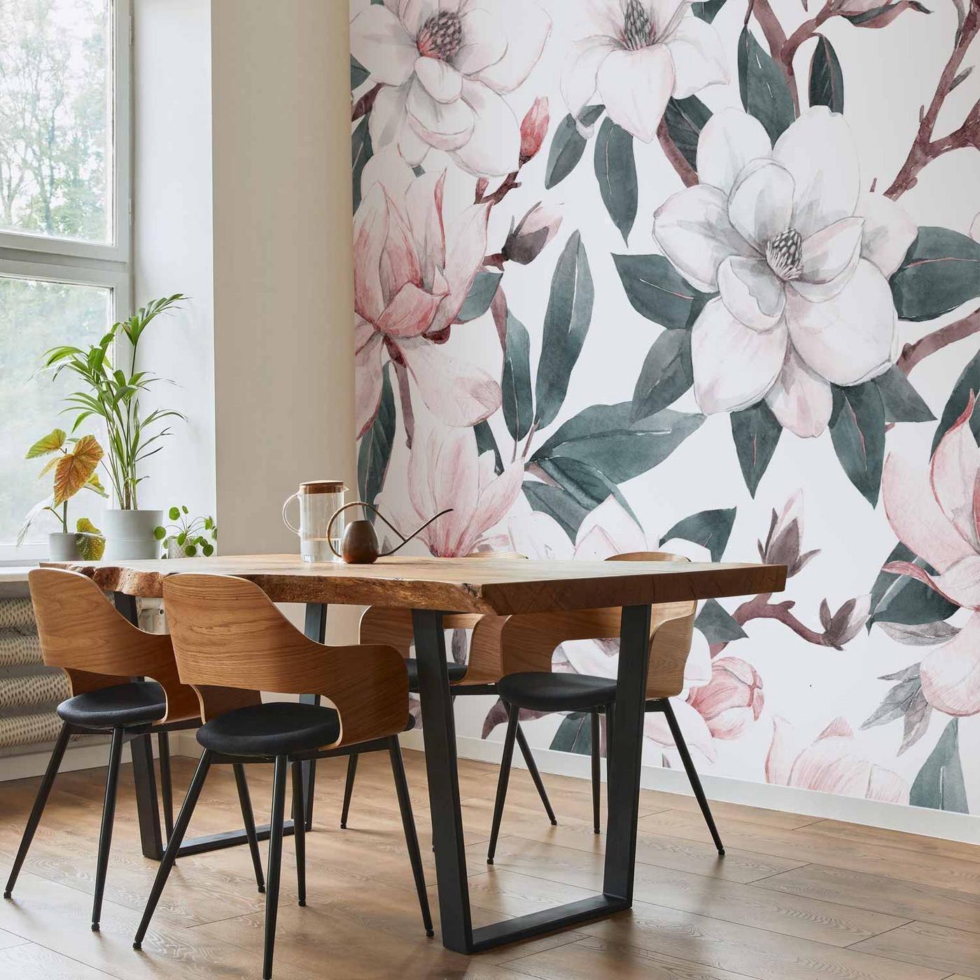 Fotobehang - Watercolor Magnolias - Second Variant