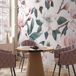 Fotobehang - Watercolor Magnolias - Second Variant