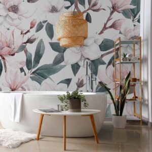 Fotobehang - Watercolor Magnolias - Second Variant