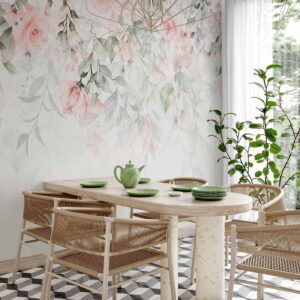 Fotobehang - Waterfall of Roses - First Variant