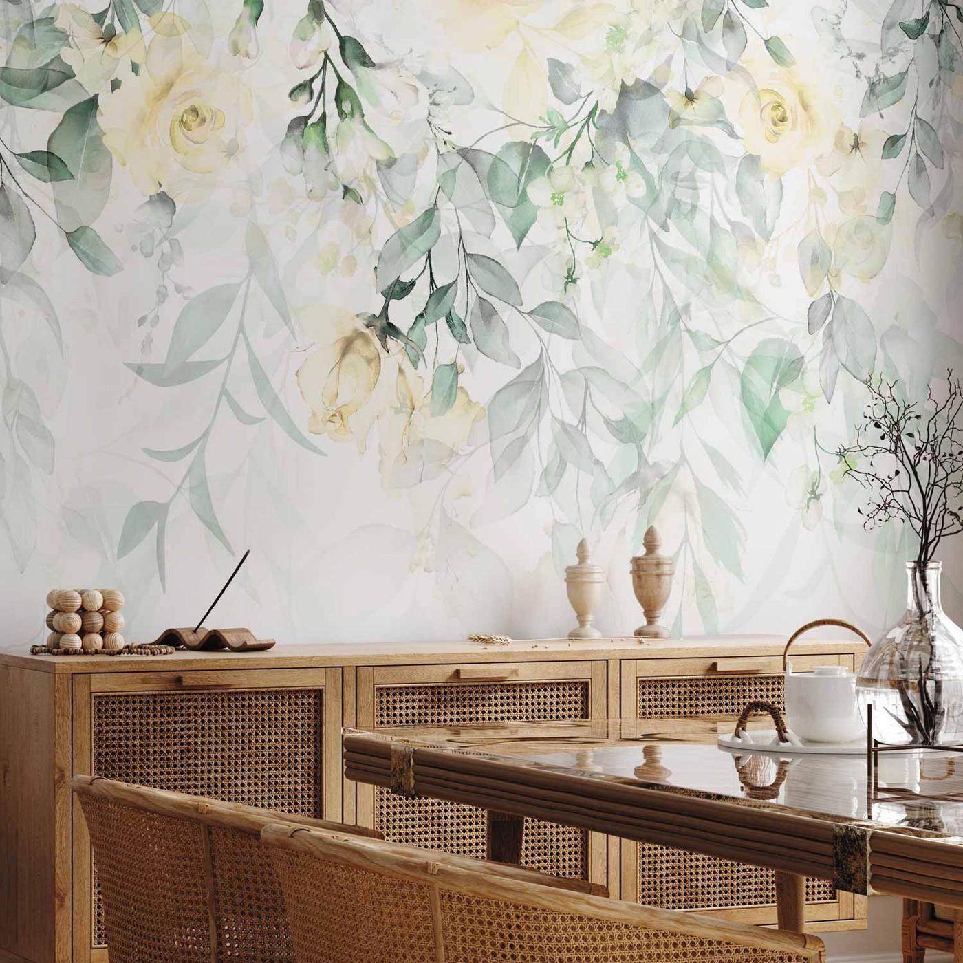 Fotobehang - Waterfall of Roses - Second Variant