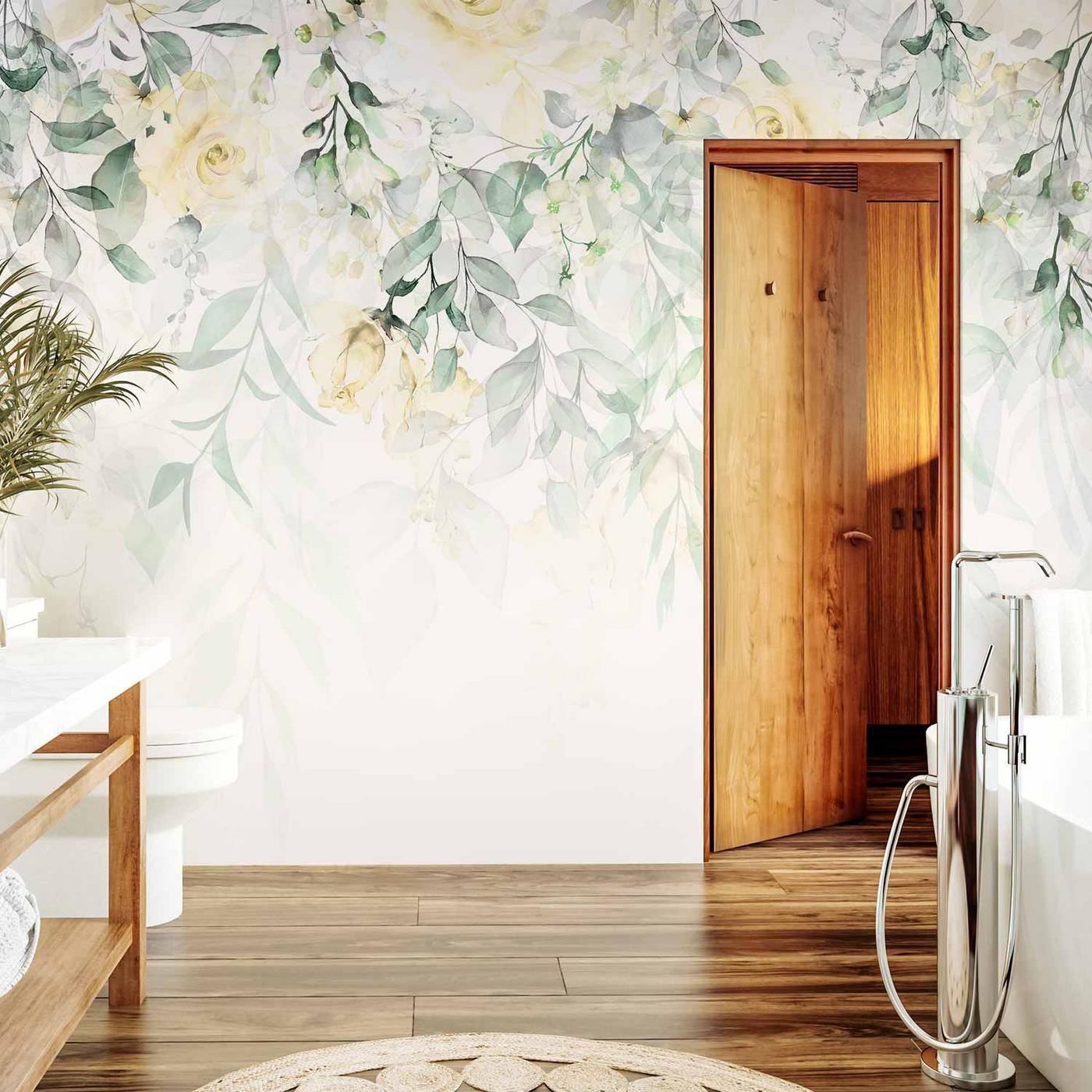 Fotobehang - Waterfall of Roses - Second Variant