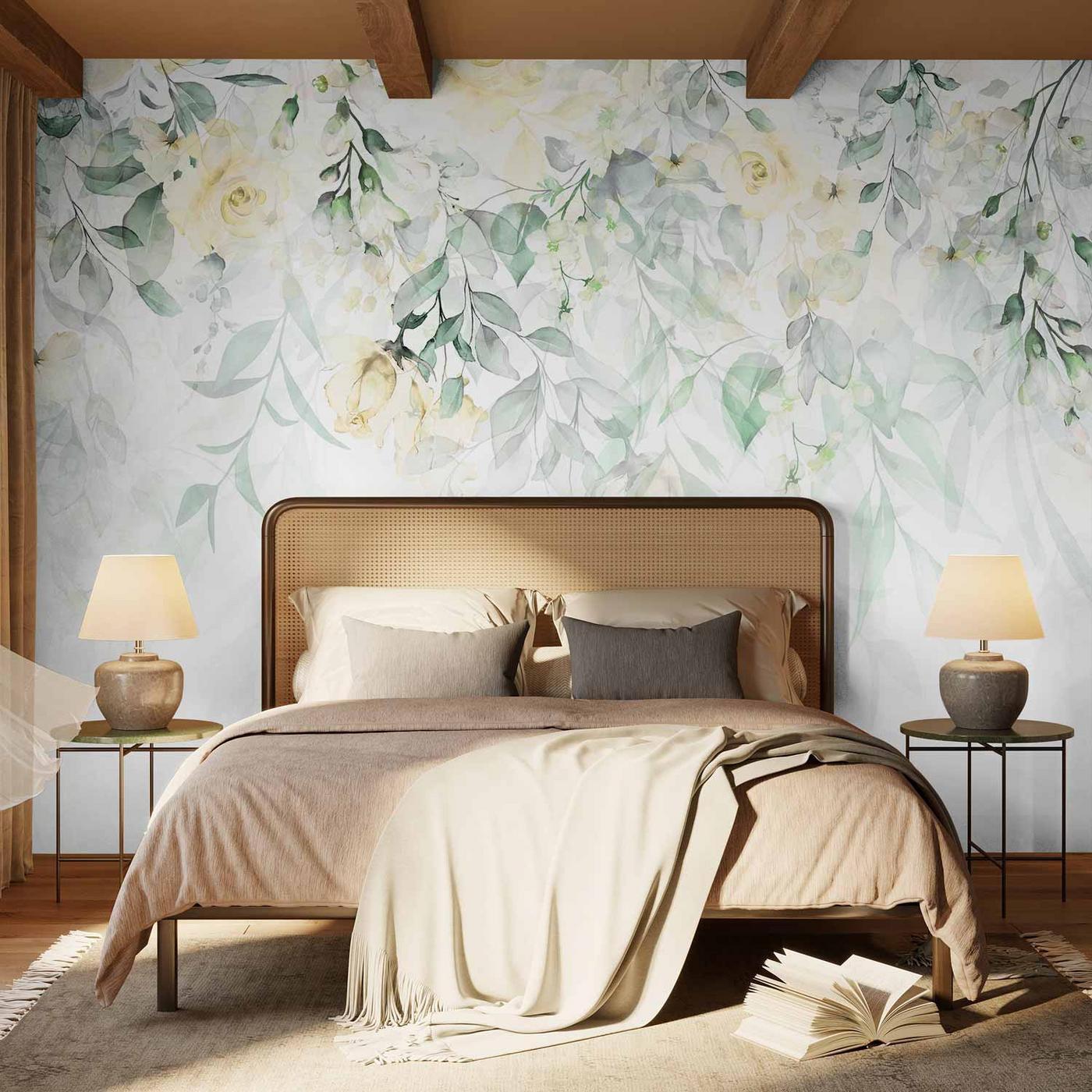 Fotobehang - Waterfall of Roses - Second Variant