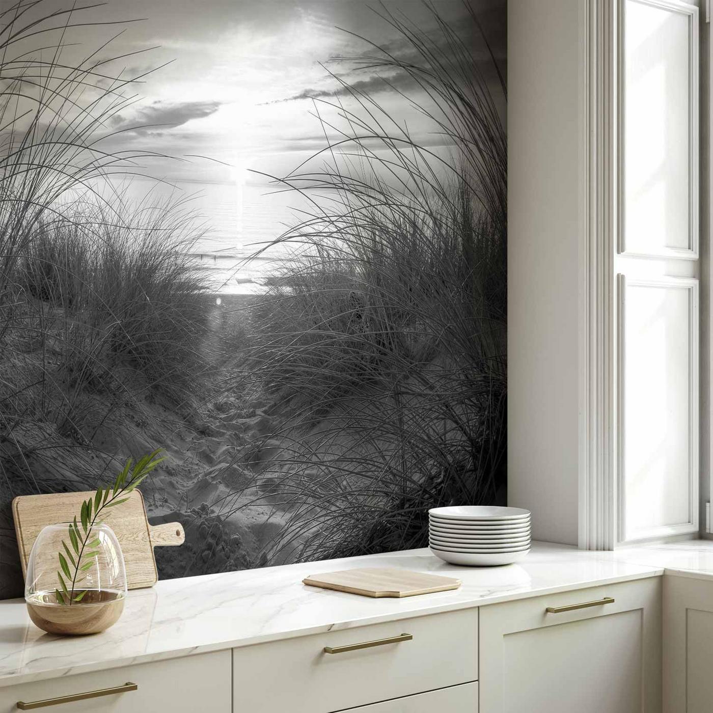 Fotobehang - beach (black and white)