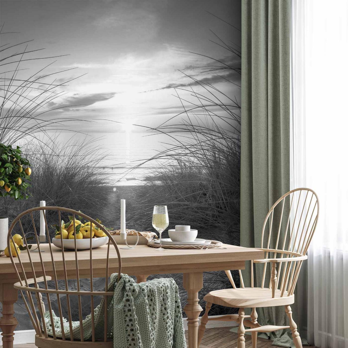 Fotobehang - beach (black and white)